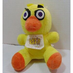 Five Nights at Freddy's Chica 6” Plush 2016 Yellow  "Let's Eat" Bib